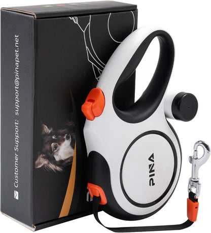 Upgraded Retractable Dog Leash, 26 Ft Dog Leash for Small Medium Large Dogs up to 110Lbs, Heavy Duty Reflective Nylon Tape 360° Tangle-Free, with Anti-Slip Handle, One-Handed Brake, Pause, Lock