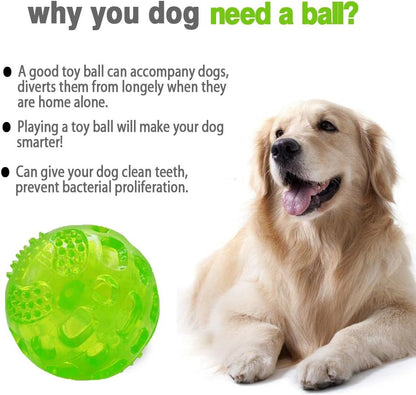 Dog Squeaky Ball, Pet Squeak Chew Bouncy Rubber Toy Balls for Small Medium Dogs Indestructible Exercise Training Playing (3 Balls)