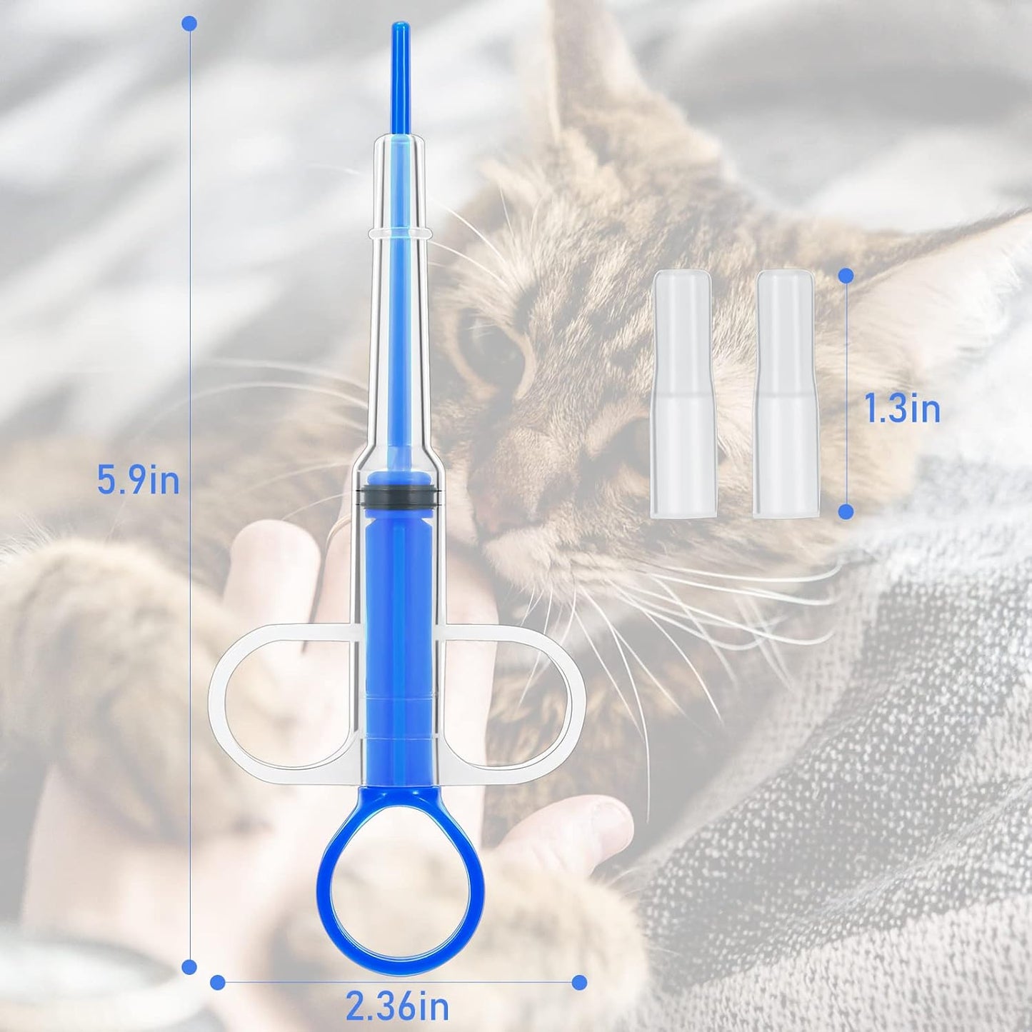 4 Pieces Pet Pill Plunger Popper for Small Cats Dogs Pill Gun Dispenser Shooter Pet Piller Soft Tip Tablet Syringe Pusher Animal Medicine Feeder for Feeding Accessories (Blue)