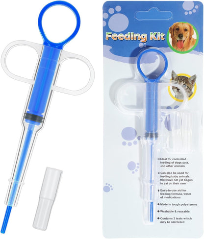 4 Pieces Pet Pill Plunger Popper for Small Cats Dogs Pill Gun Dispenser Shooter Pet Piller Soft Tip Tablet Syringe Pusher Animal Medicine Feeder for Feeding Accessories (Blue)