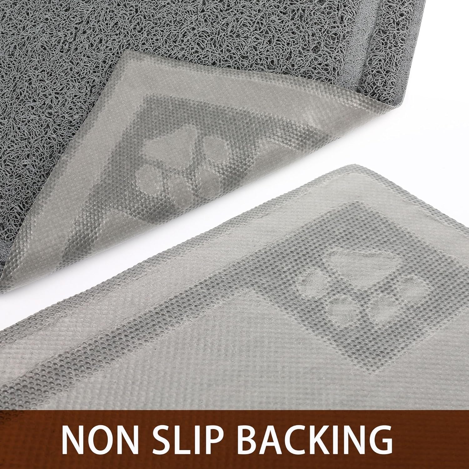 Dog Food Mat Waterproof, 35”X 24”, Pet Mat for Food and Water Bowl, Cat Bowl Mat for Floor, Grey