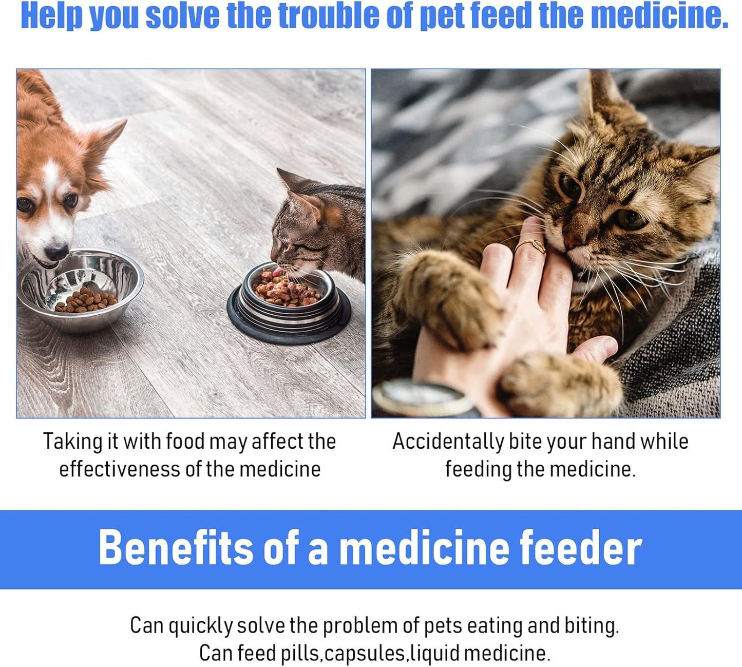 4 Pieces Pet Pill Plunger Popper for Small Cats Dogs Pill Gun Dispenser Shooter Pet Piller Soft Tip Tablet Syringe Pusher Animal Medicine Feeder for Feeding Accessories (Blue)