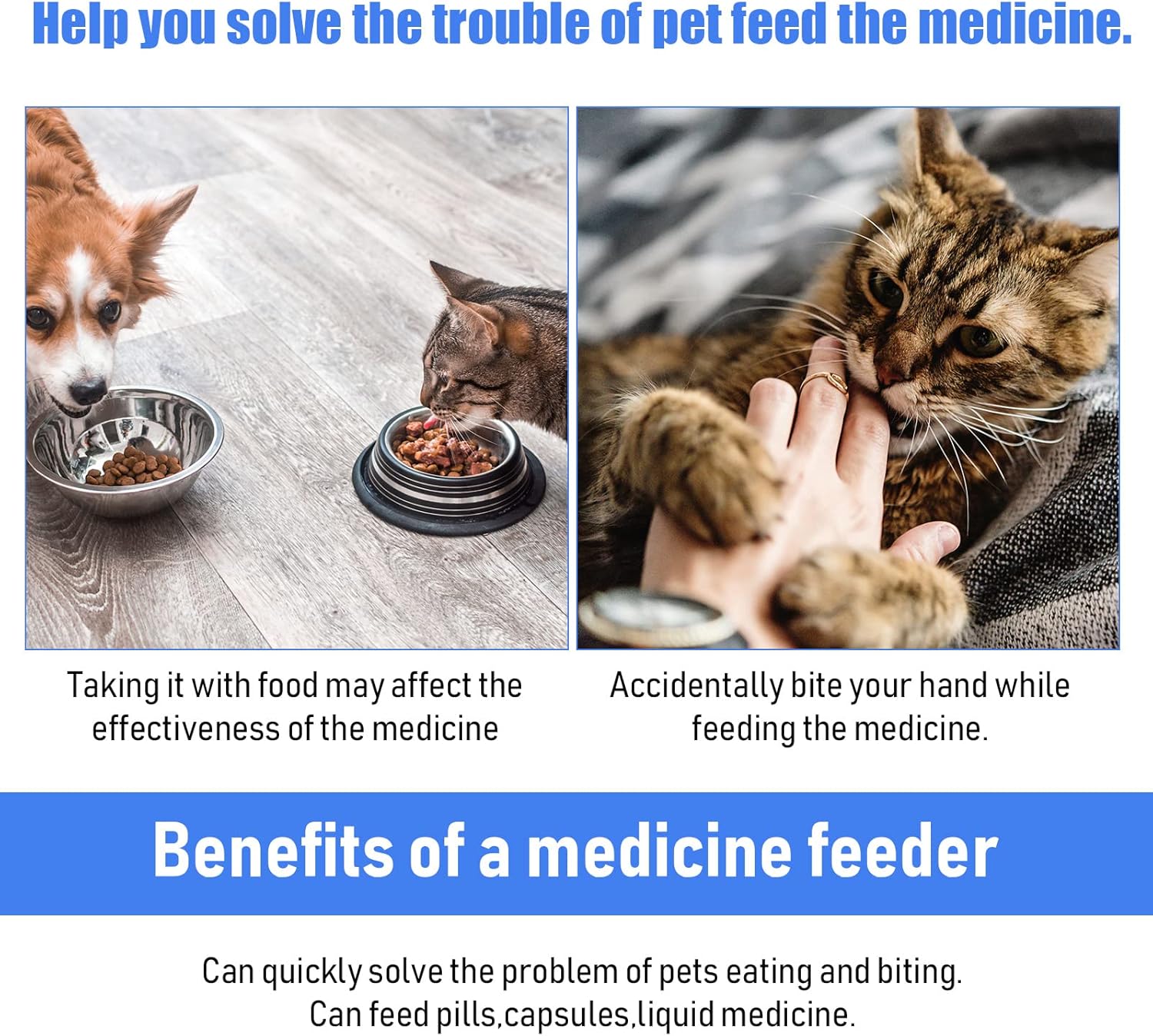 4 Pieces Pet Pill Plunger Popper for Small Cats Dogs Pill Gun Dispenser Shooter Pet Piller Soft Tip Tablet Syringe Pusher Animal Medicine Feeder for Feeding Accessories (Blue)